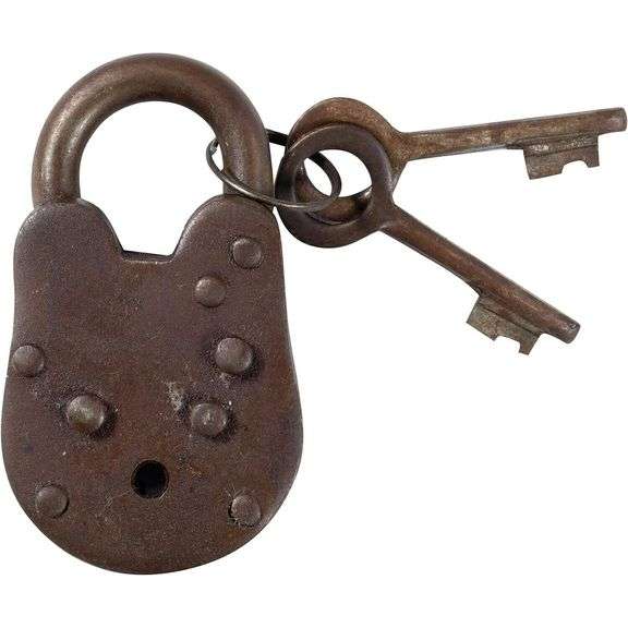 Cast Iron San Quentin Prison Padlock with Keys