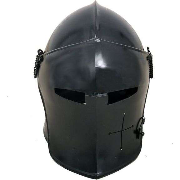 Black Medieval Barbuta Knight Templar Crusader Helmet