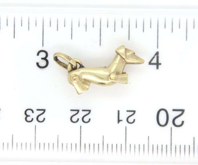 14kt Yellow gold Dog charm