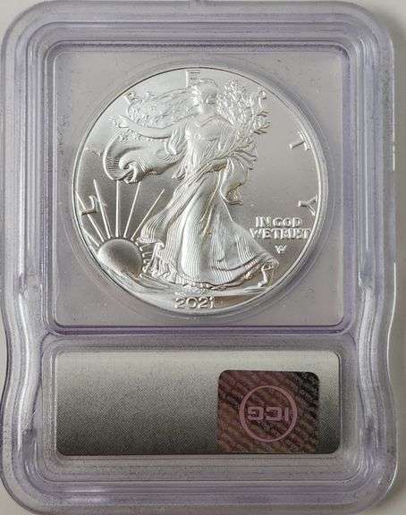 MS70 2021 American Silver Eagle Type 2 ICG In Wood Box