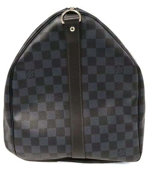 Louis Vuitton, Keepall Bandouliere 55 Damier Cobalt Canvas Bag W/ Box