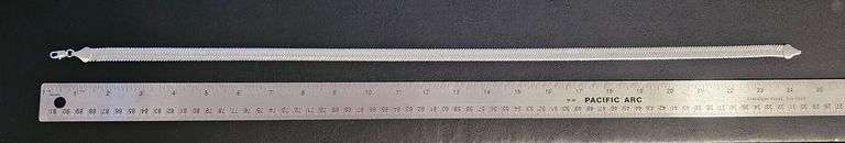 Impressive 53.2 Gram 14 Kt Tri-Layered .925 Sterling Silver Plate Herringbone Necklace