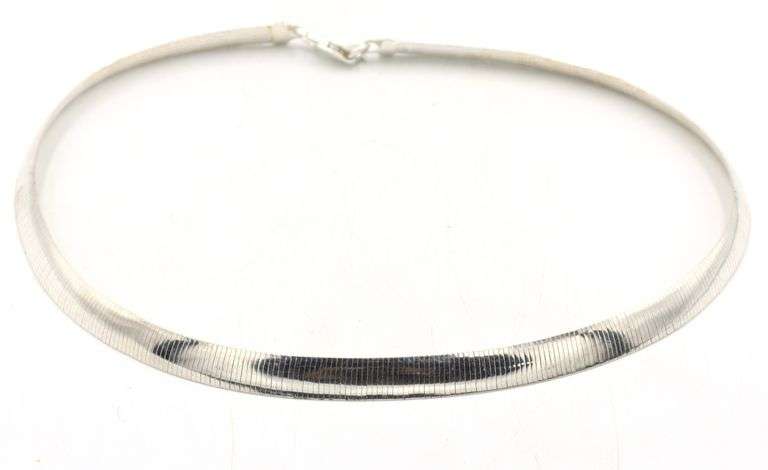 Group lot of 2 Vintage 925 sterling silver omega necklaces