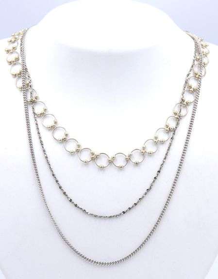 Group lot of 3 vintage 925 sterling silver chains