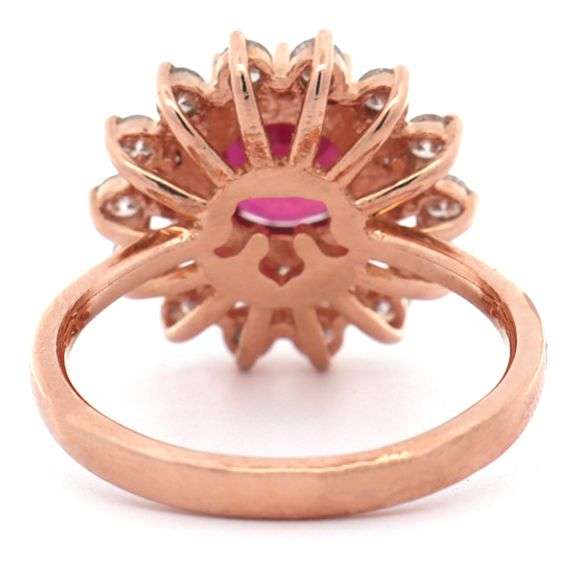 Effy 2.75ct Ruby and 1.10ctw Diamond Double Starburst Frame Ring in 14K
