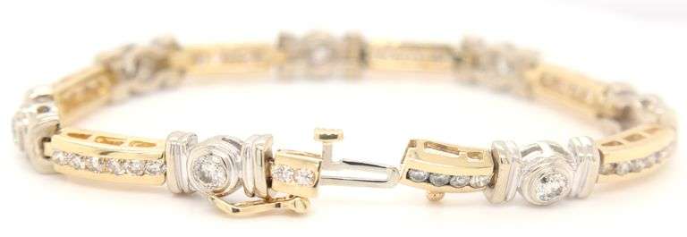 14kt Yellow gold 2.30ctw diamond style link bracelet