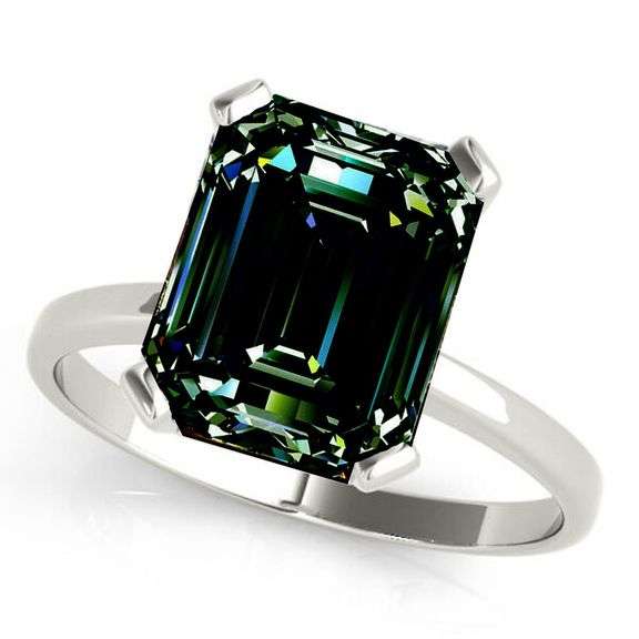Stunning Rare 6.5 Ct VVs1 Ice Blue/Green Lab Simulated Diamond Ring