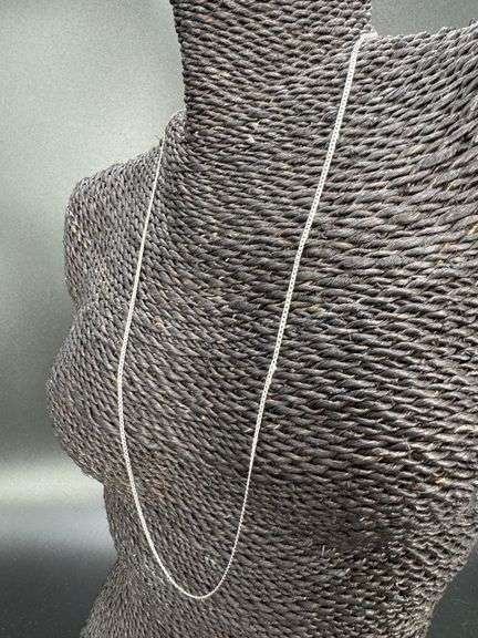 14k White Gold Solid Curb Link Chain 2mm Necklace 24"