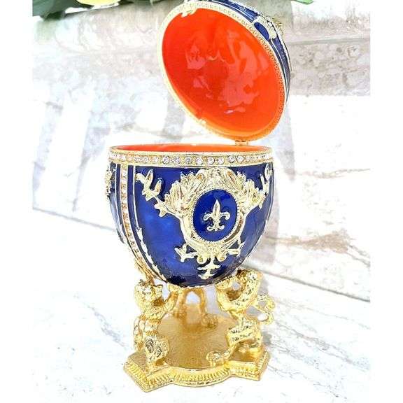 24K Gold Fabergé Egg with 200 Austrian Crystals