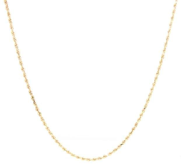 14kt Yellow gold Rope chain necklace