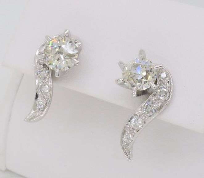 2.62CTW Vintage Diamond Stud Earrings