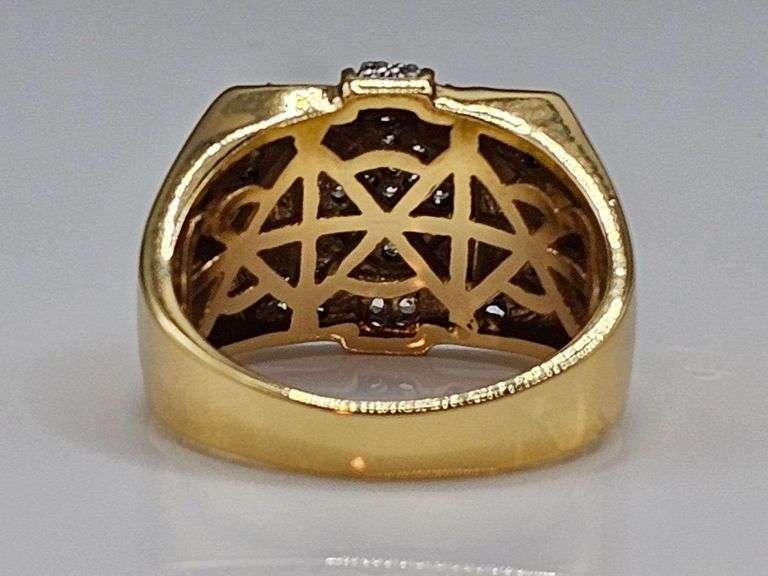 Men's 14 Kt Gold Plate 5.75 Cttw. Lab Simulated Diamond Ring