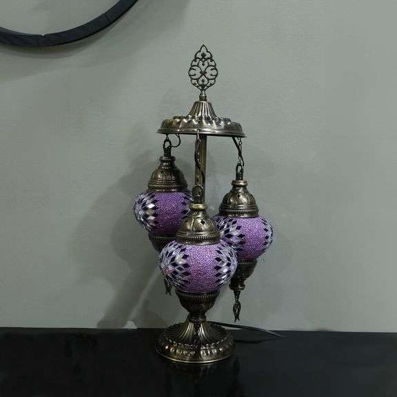 Handmade 3 Globe Turkish Mosaic Lamp