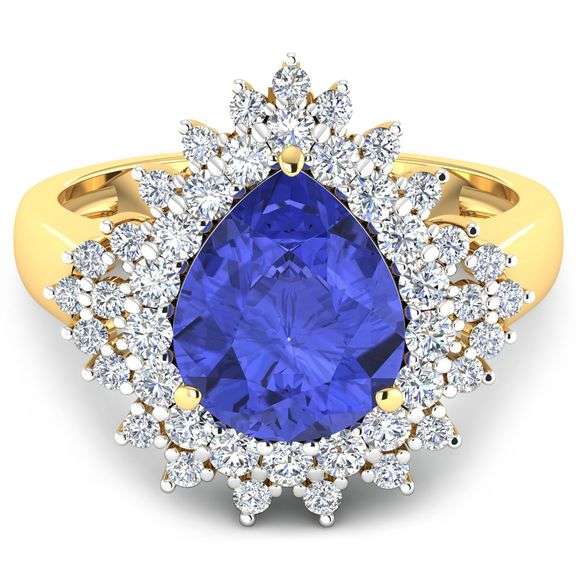14KT Yellow Gold 2.97ctw Tanzanite and Diamond Ring