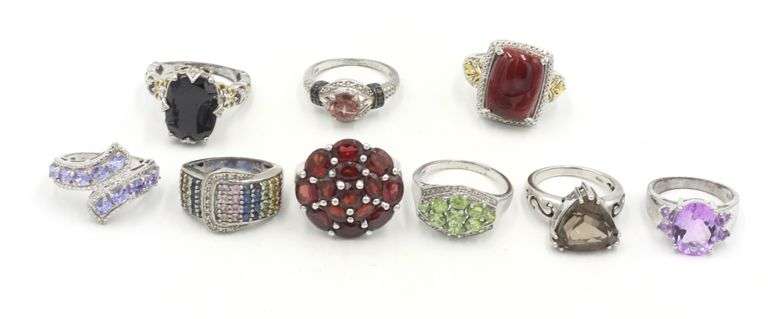 Group lot of Vintage 925 sterling silver rings