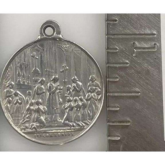 Antique 1858 French Silver First Communion Medal