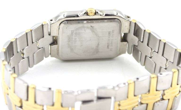 Bulova 2 tone quartz square watch