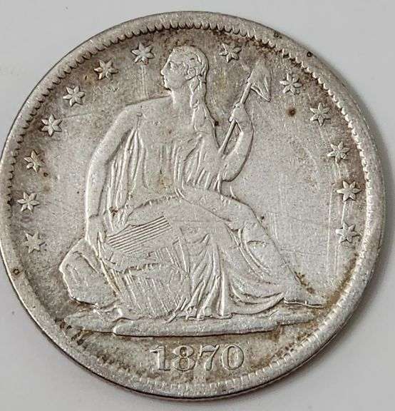 1870-S Seated Liberty Half Dollar, Circulated