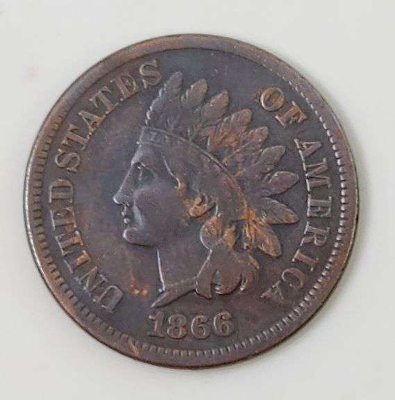 1866 Indian Head Cent Double Die Obverse FS-101, Circulated