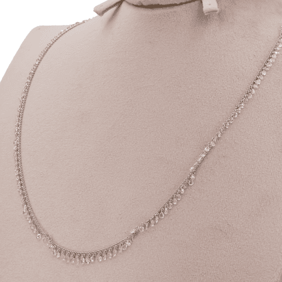 18k (750) White Gold Natural Diamond Chain Necklace