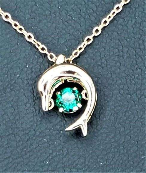 14 Kt Rose Gold Plated Dolphin Pendant