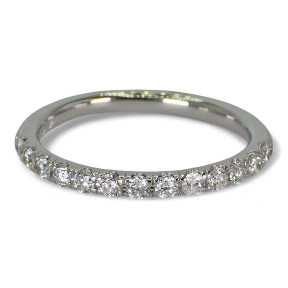 14k (585) White Gold Semi Eternity Diamond Ring
