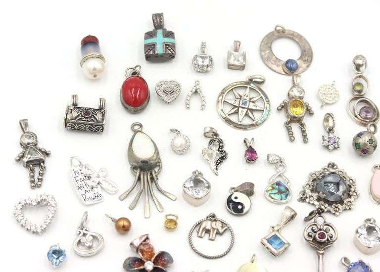 Group lot of Vintage 925 sterling silver pendants