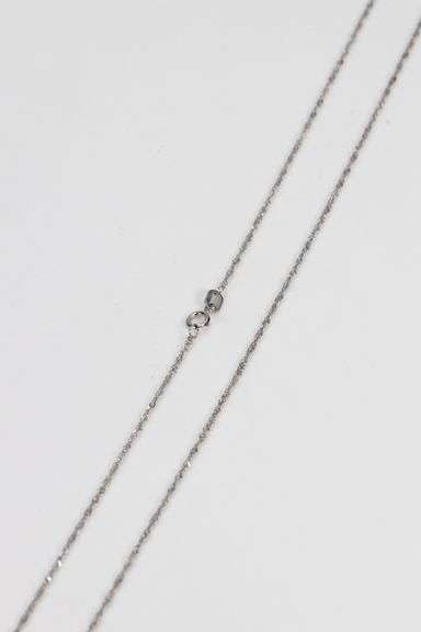 14k White Gold Solid Singapore Chain Rope Twisted Curb Link 1.4mm Necklace 20"