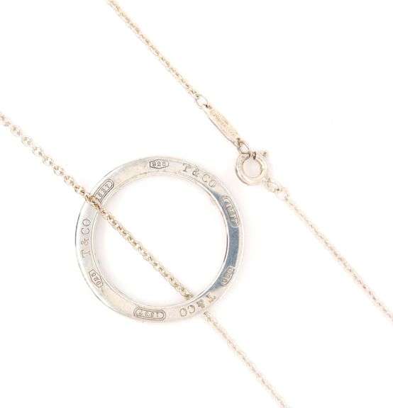 Tiffany & Co 1837 circle pendant on chain