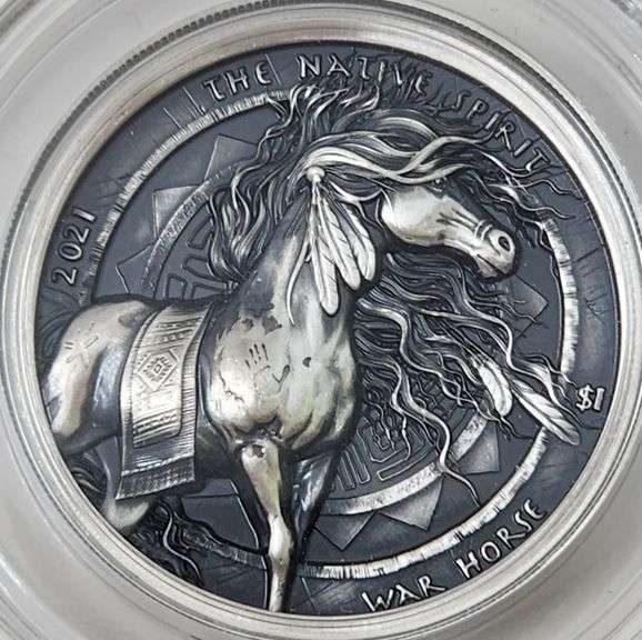 2021 1 Oz War Horse Relief Coin