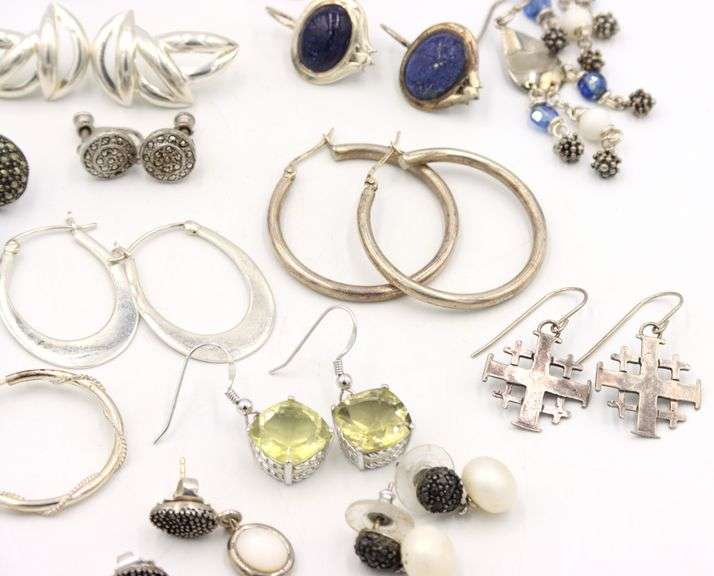 Group lot of Vintage 925 sterling silver earrings