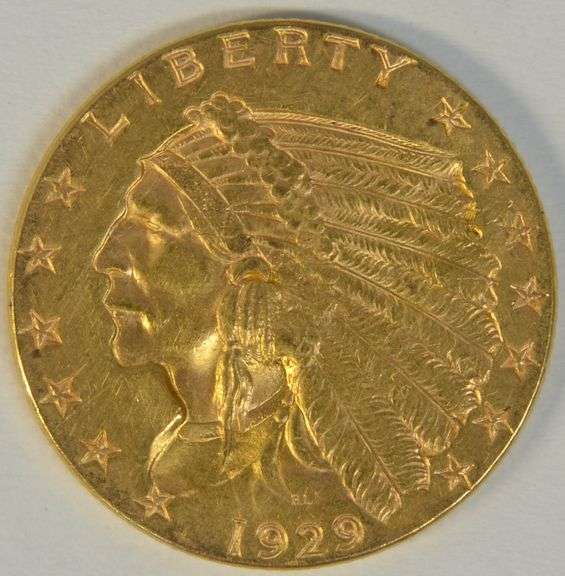 Fully struck and lustrous 1929 US $2.50 Indian Gold Piece