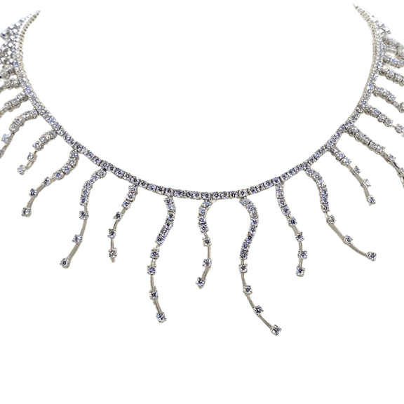 18K (750) White Gold - 12.60 Ct Natural Diamond -VVS: Necklace