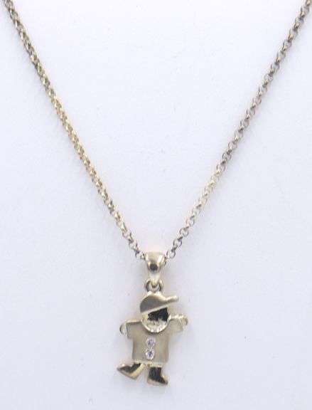 Vintage 925 Sterling Silver Kid Pendant on Chain