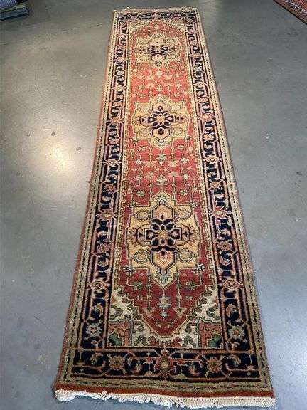 Magnificent Hand-Knotted Serapi Wool Runner 10'