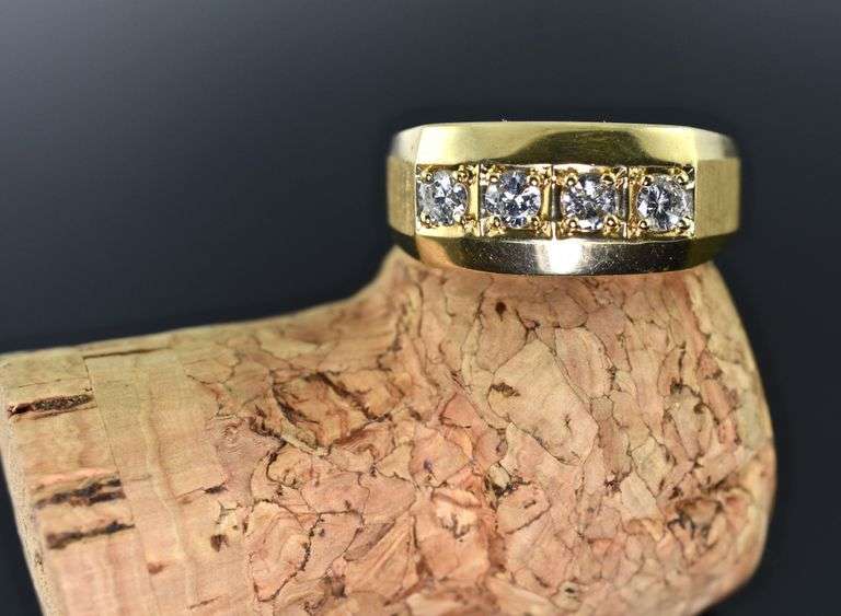 Classy 14K Yellow Gold Man's 1/2 Ct. T. W. Diamond Ring