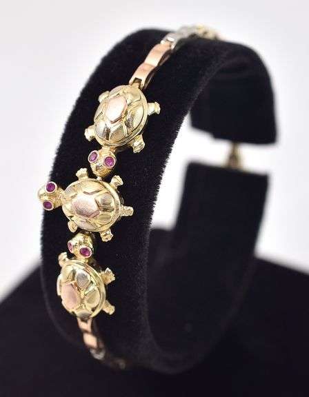 Fabulous Turtle Ring in 14K Tri-Color Gold