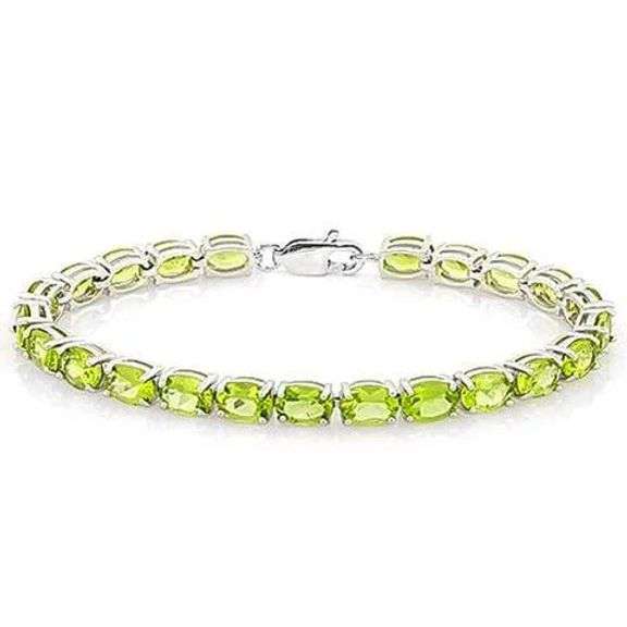 18 CARAT (23 PCS) OVAL SHAPE PERIDOT 925 STERLING SILVER BRACELET