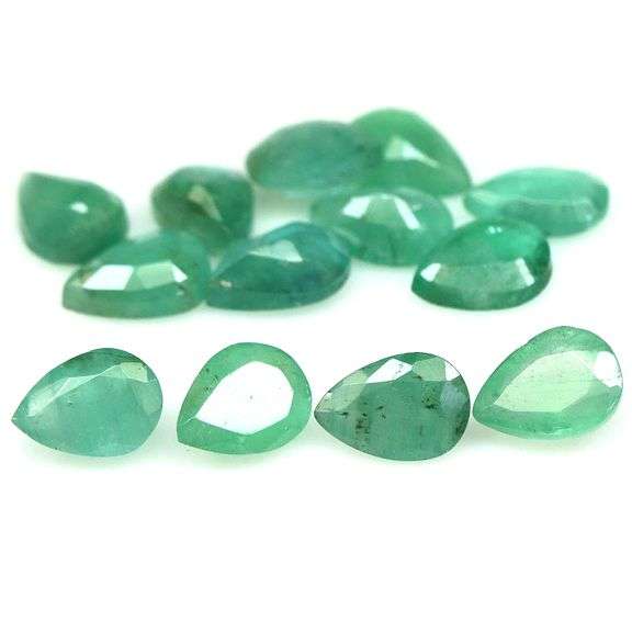 Pear cut 8.08ct Zambian Emerald set