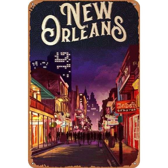Vintage New Orleans Metal Retro Sign