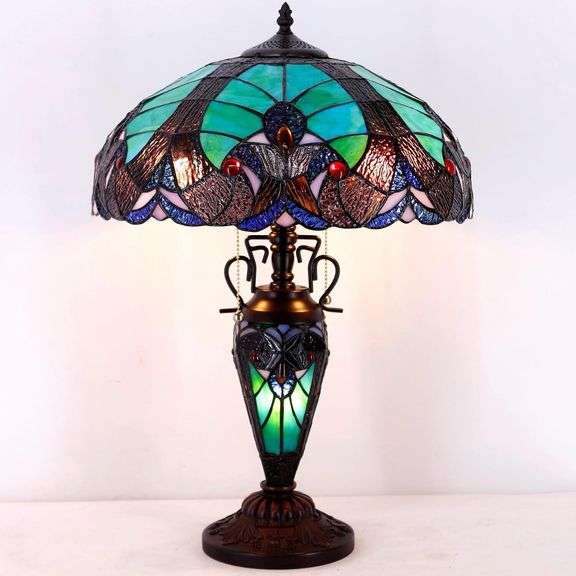 Elegant 24" Stained Glass Table Lamp