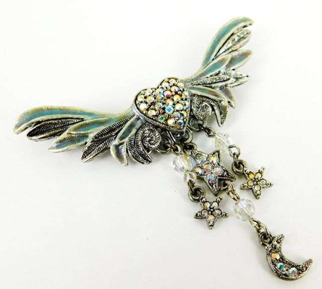 2 Kirks Folly Dangly Heart Pins