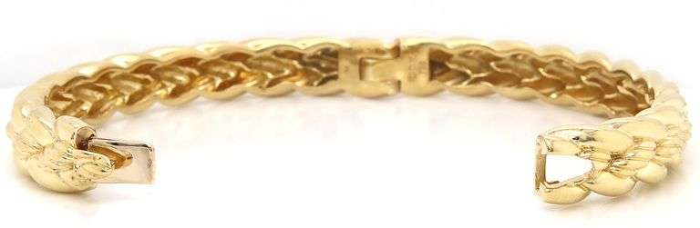 David Yurman Polished Woven Bangle Bracelet in 18K