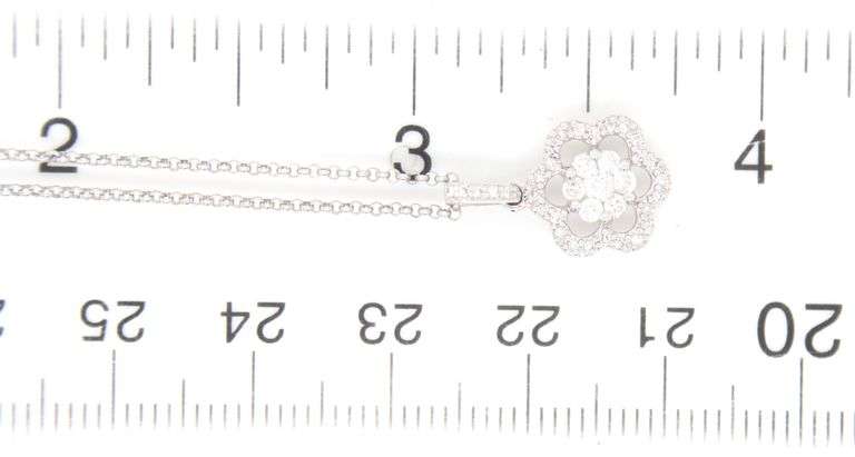 Feminine 14K WG Diamond Pendant on Necklace