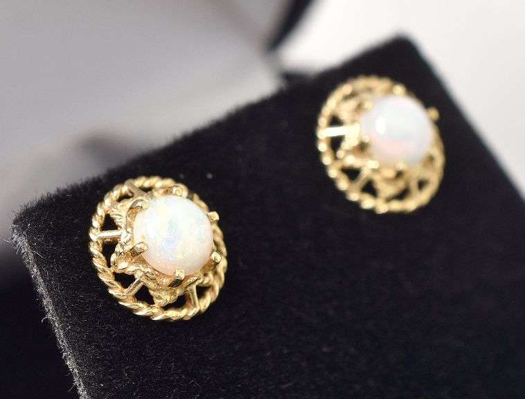 Darling Opal Stud Earrings in 14K Yellow Gold