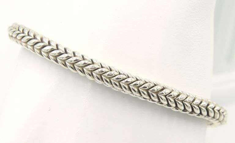 David Yurman Chevron bead bracelet 6mm in sterling silver