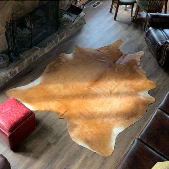 Genuine Brown and White Cowhide Area Rug