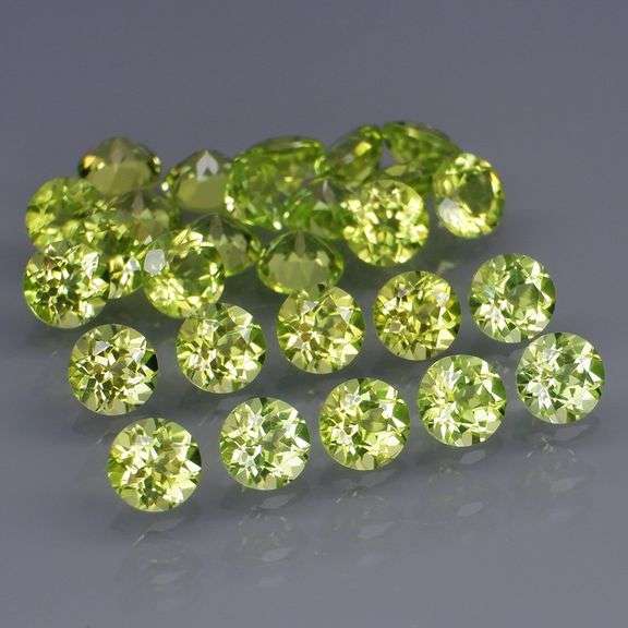 Round cut! Untreated! Matched! 7.43ct Peridot set!