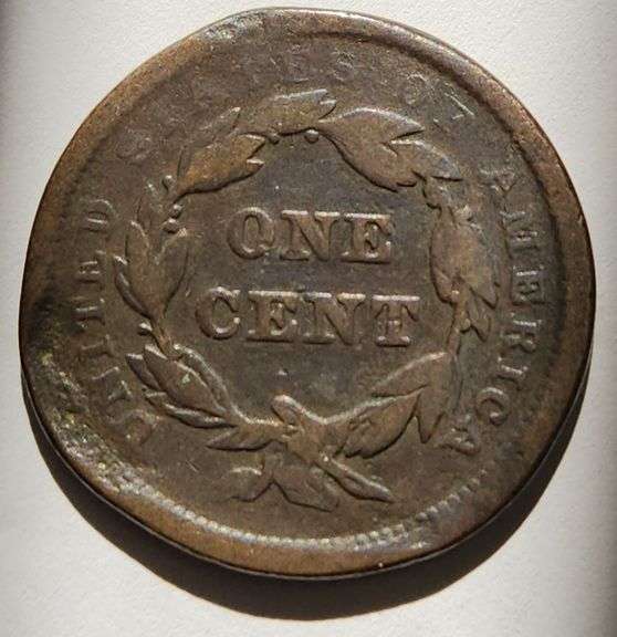 1843 Braided Hair Cent, Circulated