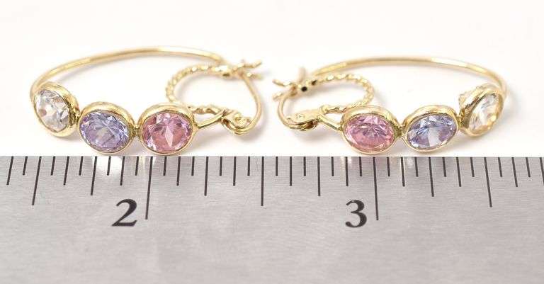 Sparkling CZ Earrings in 14K Yellow Gold